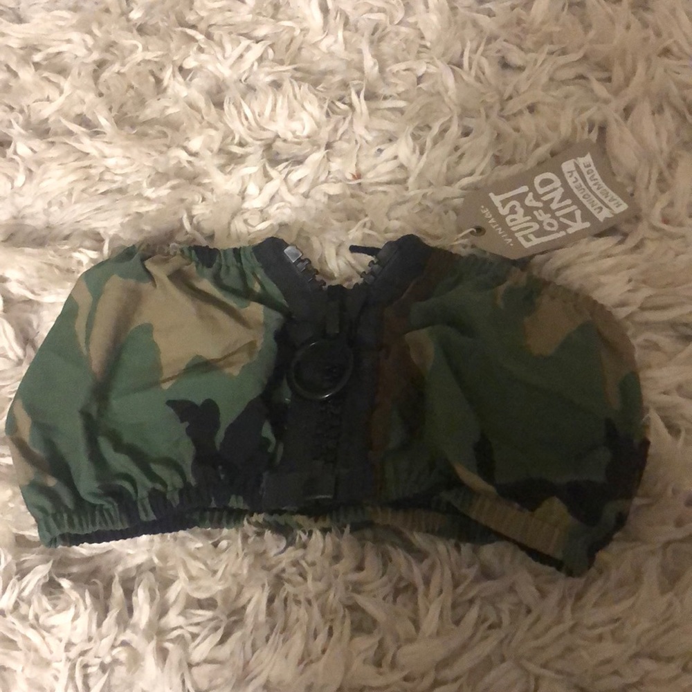 LF camo zipped tube top